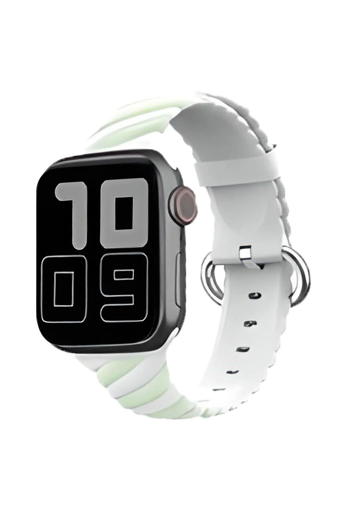 Apple Watch Uyumlu1 2 3 4 5 6 38-40-41 Mm Çelik Toka Silikon Trend Kordon Kayış