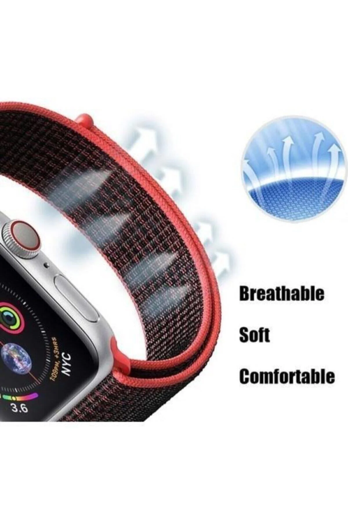 Apple Watch Uyumluseries Hasır Kordon 42/44mm - pazariz Görsel 2