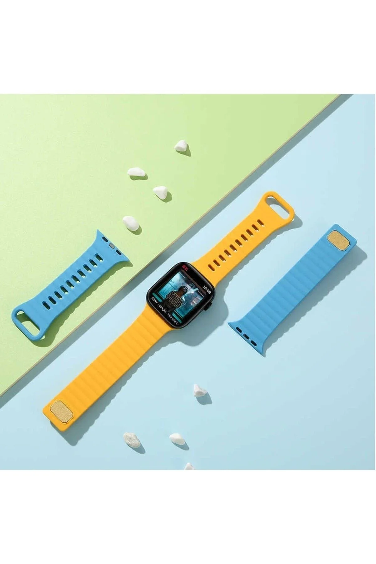 Apple Watch Uyumlut500 Ultra 3 4 5 6 7 8 Se 42 44 45 49 Mm Dalgalı Silikon Kordon Kayış - pazariz Görsel 3