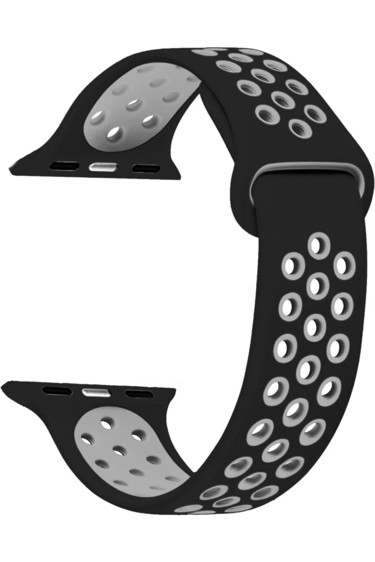 Apple Watch Uyumluseries 8 45mm Rainbow Sport Band Kordon Gri