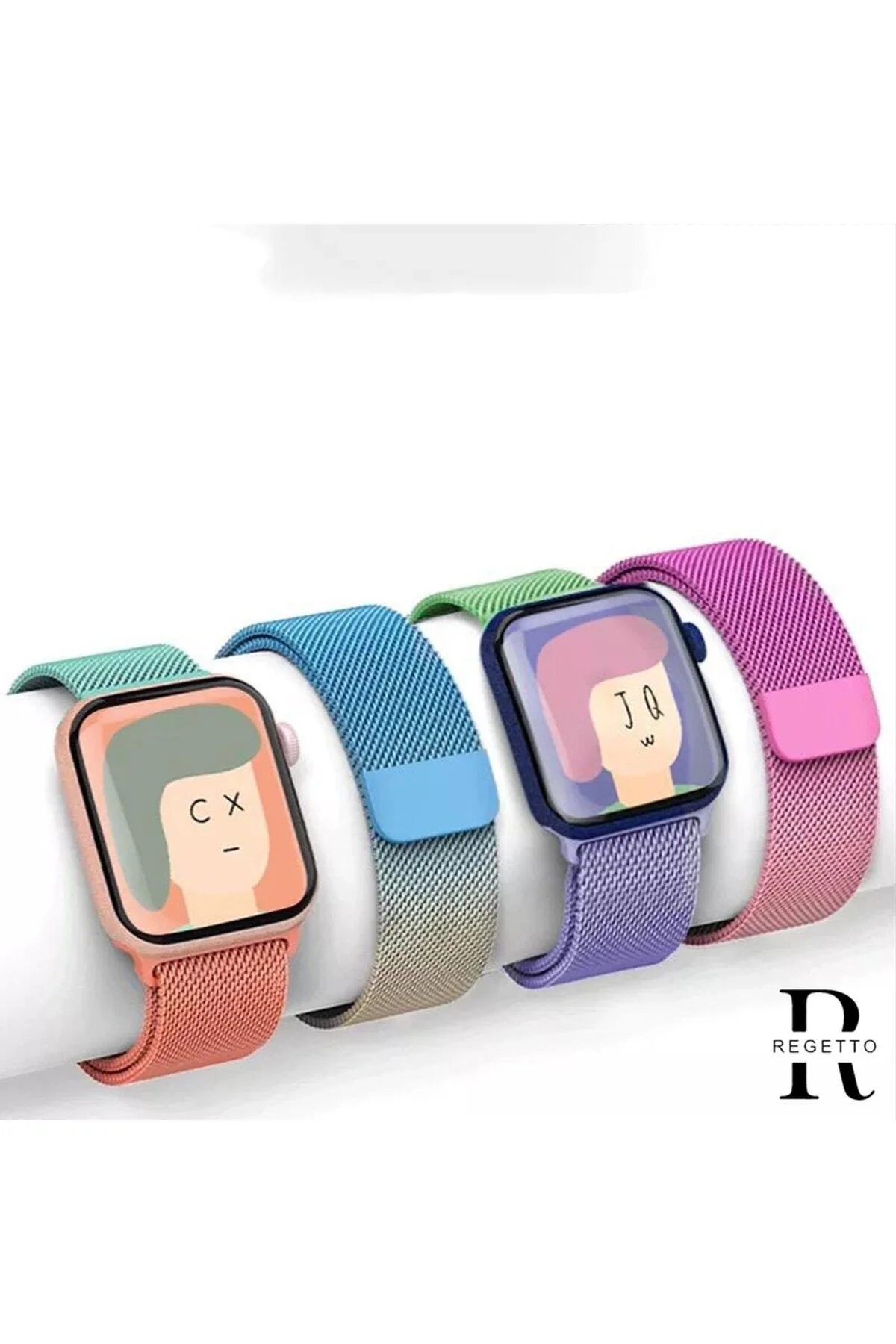 Apple Watch Uyumlu8 41mm Kordon Metal Hasır Gümüş - pazariz Görsel 4