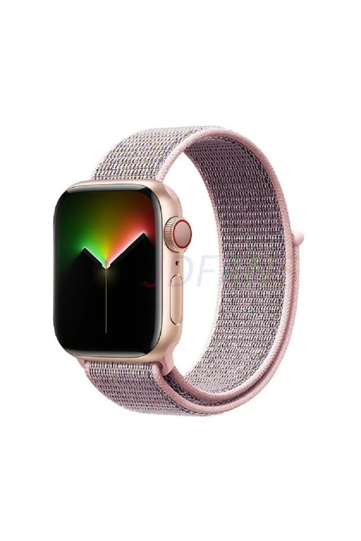 Apple Watch Uyumlu38-40-41 Mm 3 4 5 6 7 8 Se Hasır Dokuma Kordon Spor Cırtlı