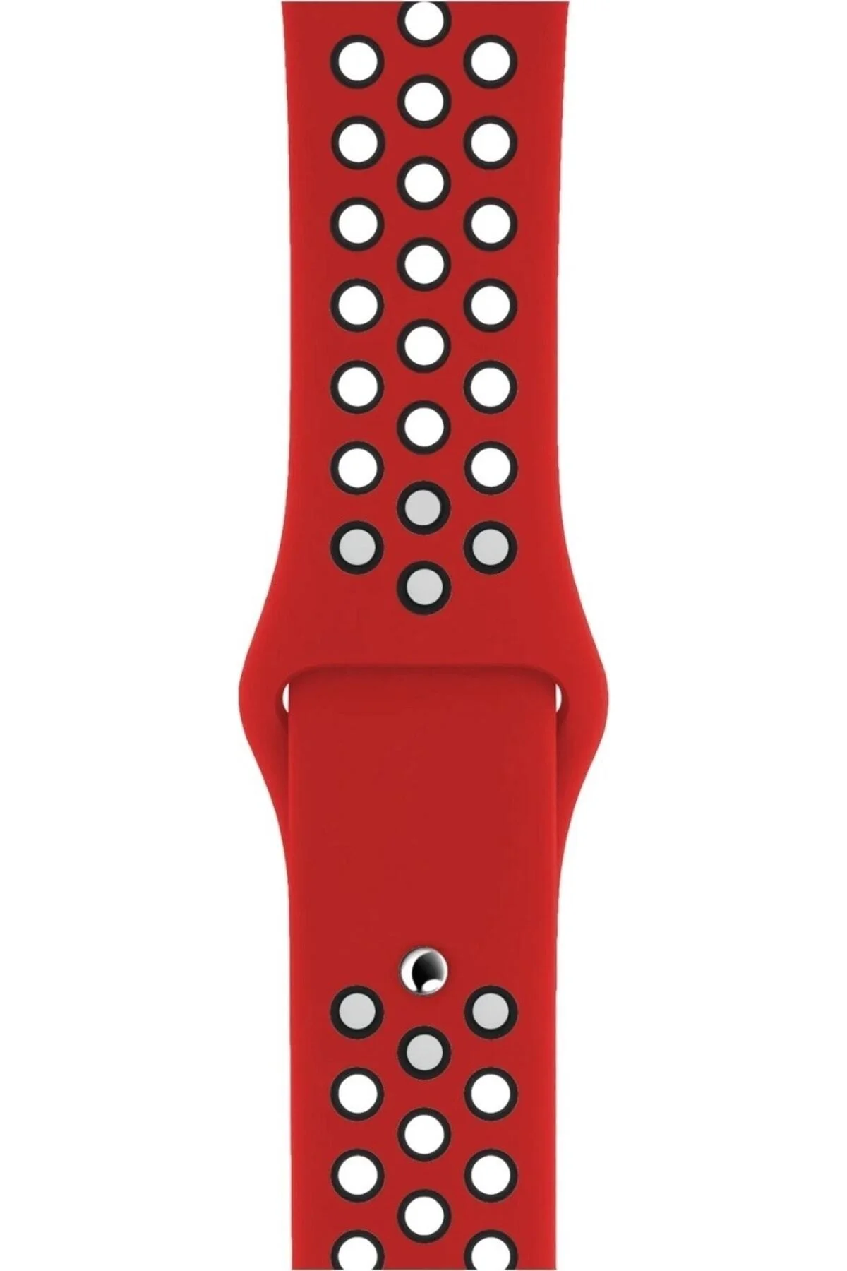 Apple Watch Uyumlu8 45mm Ile Kayış Spor Delikli Silikon Sd01 Kordon Kırmızı-siyah - pazariz Görsel 3