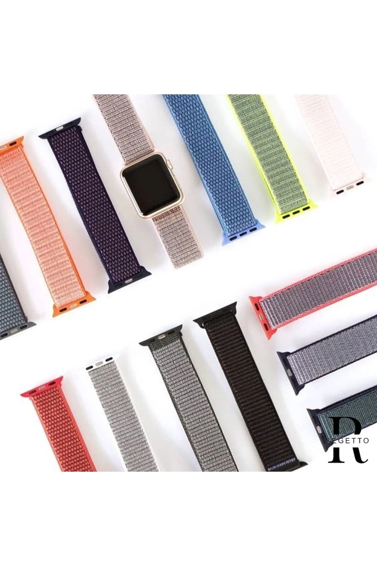 Apple Watch Uyumlu8 45mm Kordon Hasırlı Kumaş Kırmızı Lacivert - pazariz Görsel 4