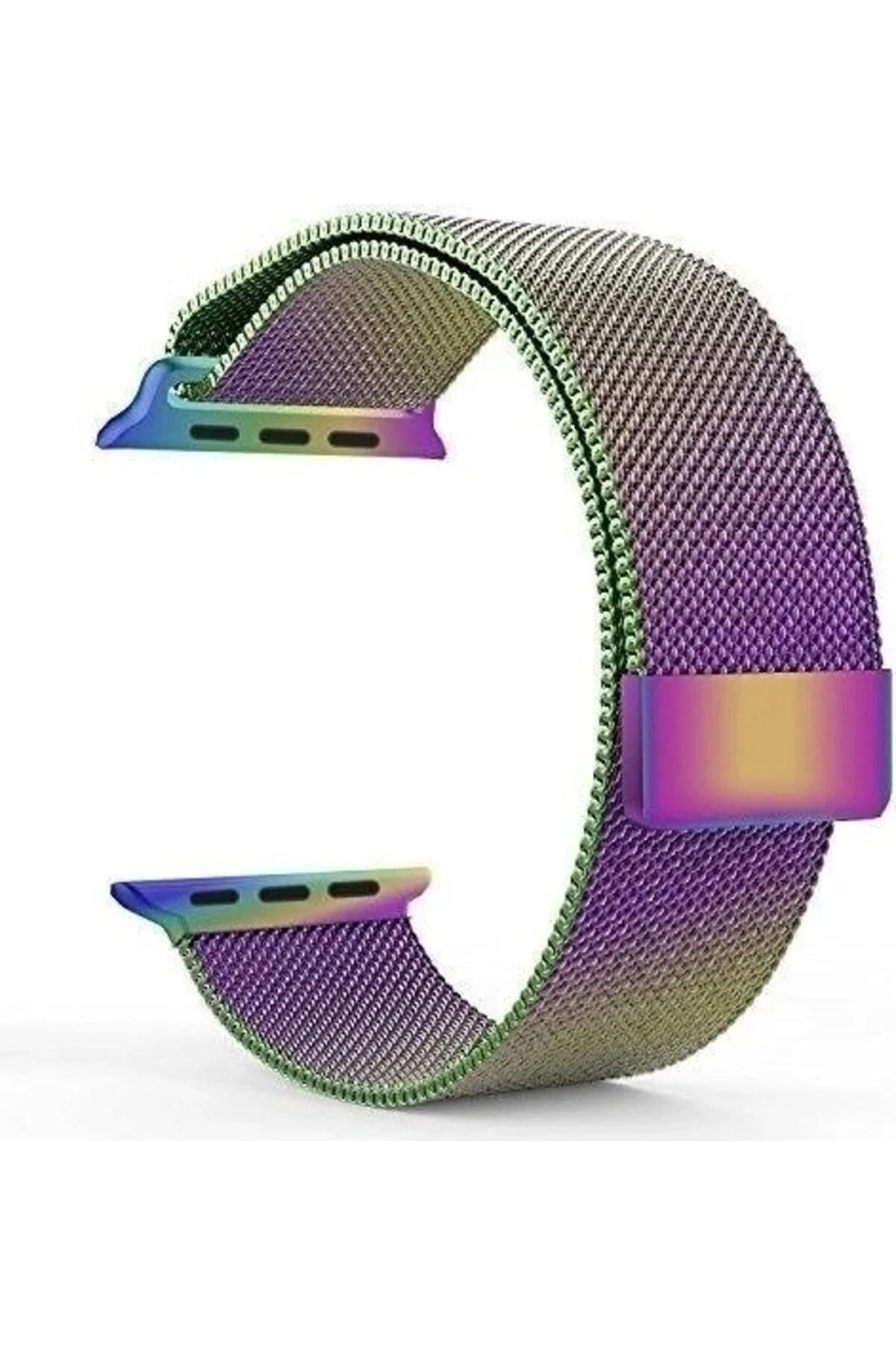 Apple Watch Uyumlu8 7 6 5 4 Se 42 44 45mm Çelik Örme Kordon Gökkuşağı - pazariz Görsel 2