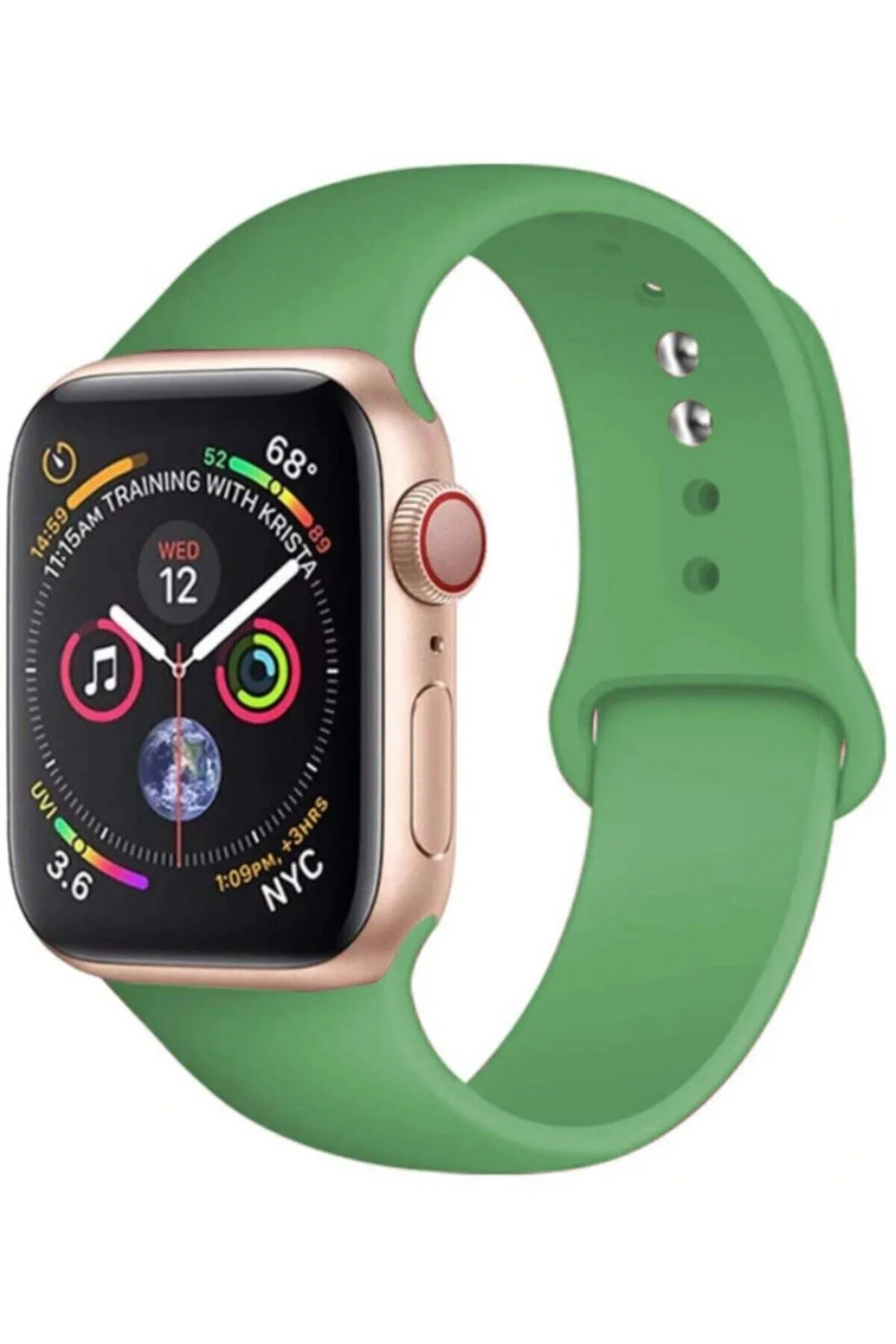 Apple Watch Uyumlu38mm 40mm 41mm 1/2/3/4/5/6/se/7/8 Spor Silikon Kordon 20-mint