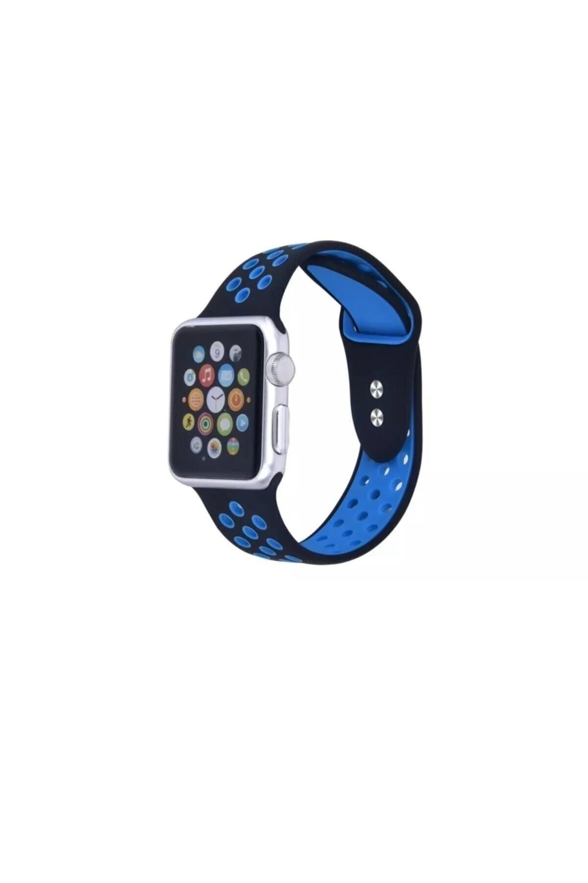 Apple Watch Uyumlu2 3 4 5 6 - 42-44mm Delikli Silikon Spor Kordon Kayış