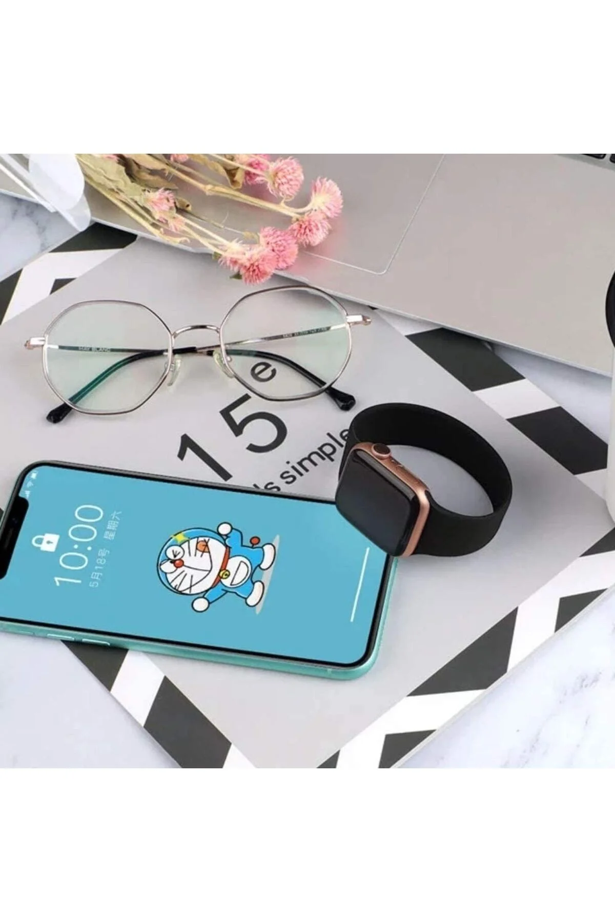 Apple Watch Uyumluseries 8 41mm Kordon, Silicone Elastic Band (size, 145mm) Sarı - pazariz Görsel 5