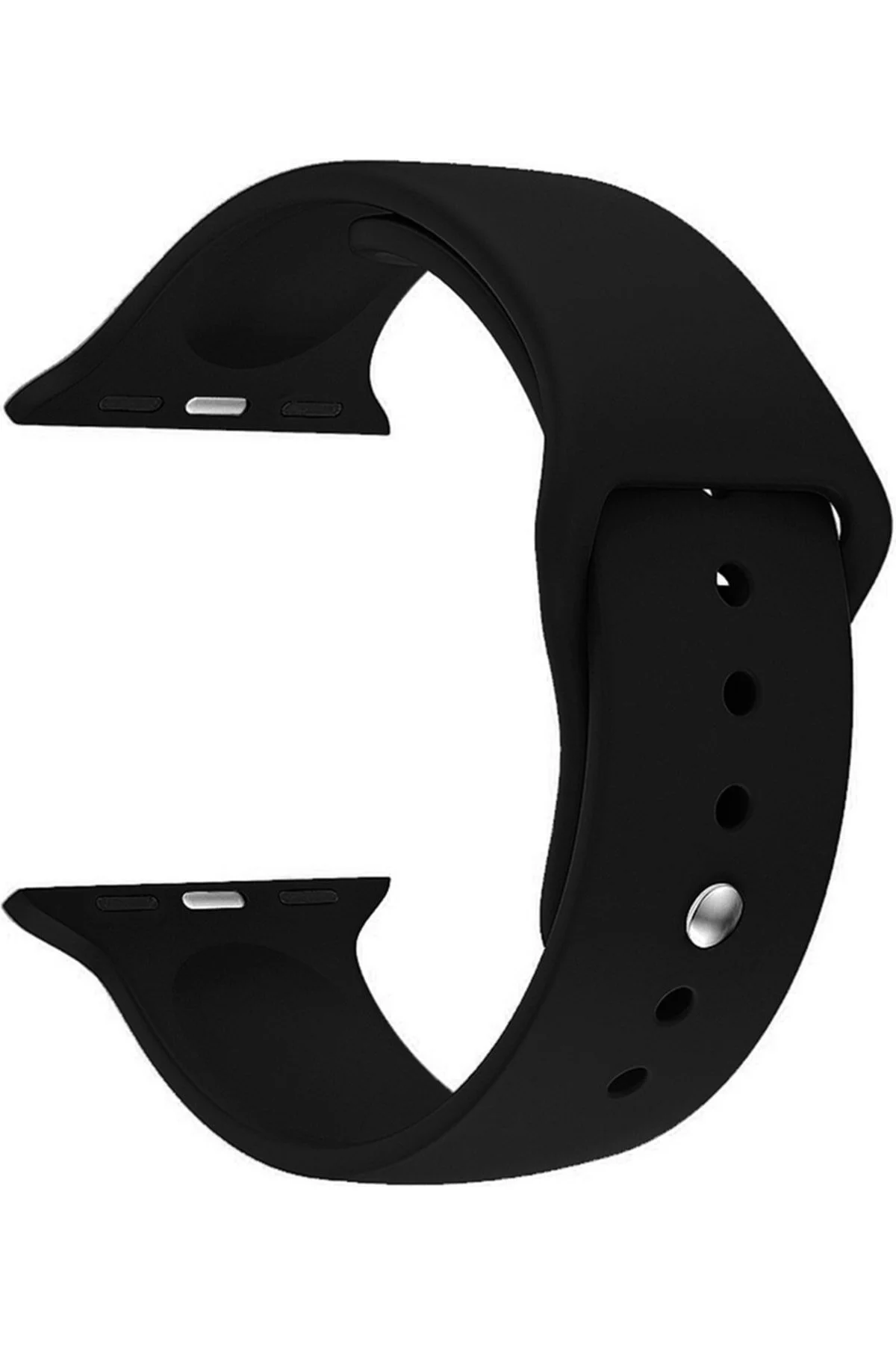 Apple Watch Uyumlu8 45mm Kordon Spor Silikon Siyah