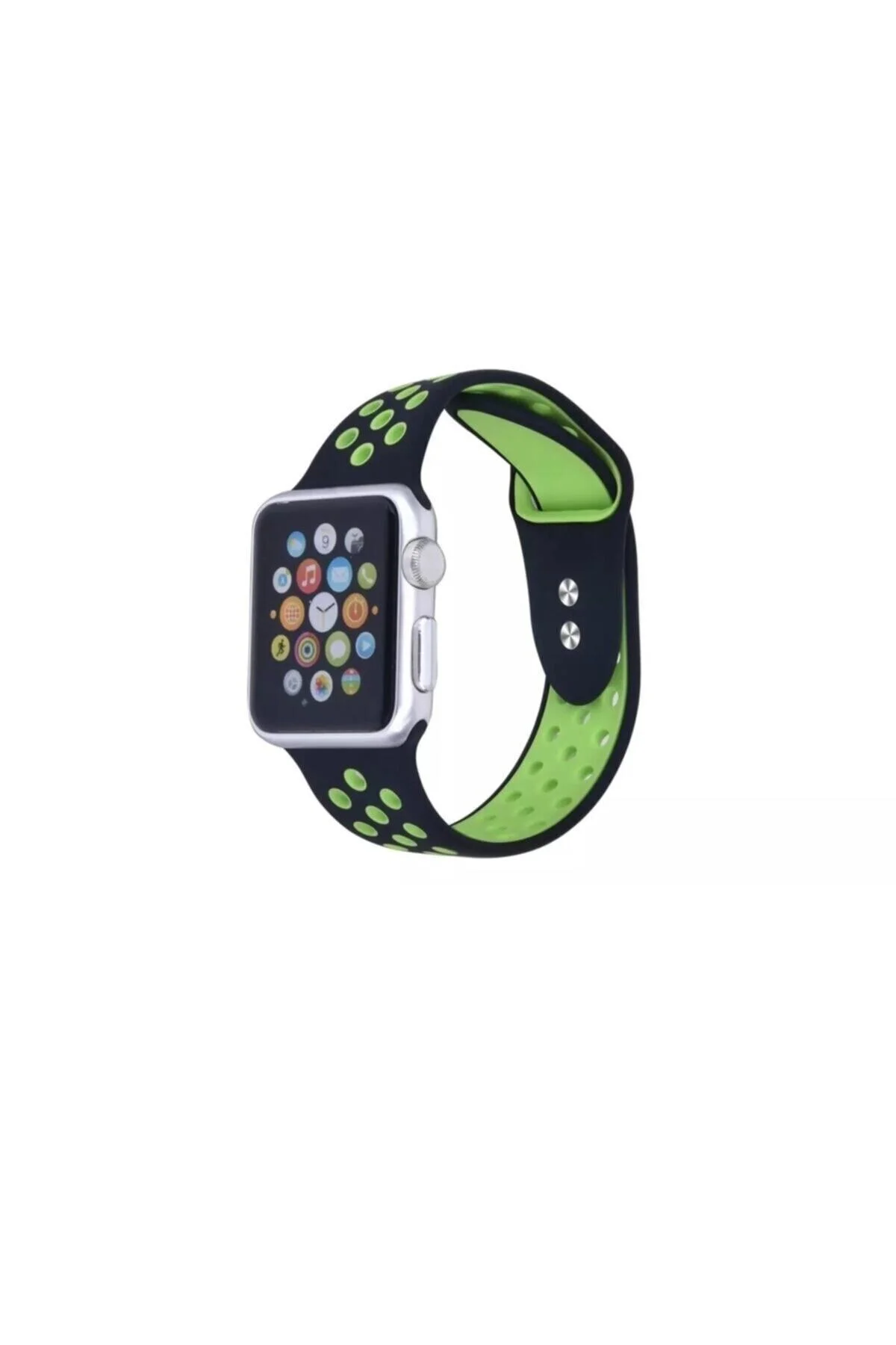 Apple Watch Uyumlu2 3 4 5 6 - 42-44mm Delikli Silikon Spor Kordon Kayış