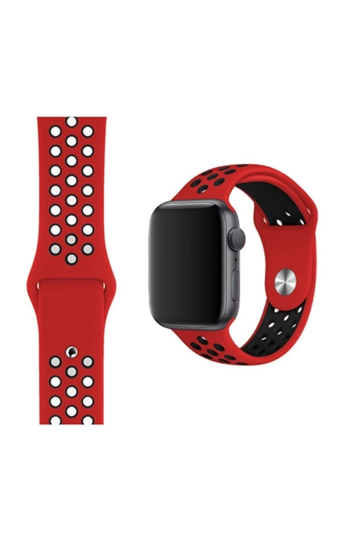 Apple Watch Uyumluseries 1/2/3/4/5/6 Spor Delikli Silikon Kordon