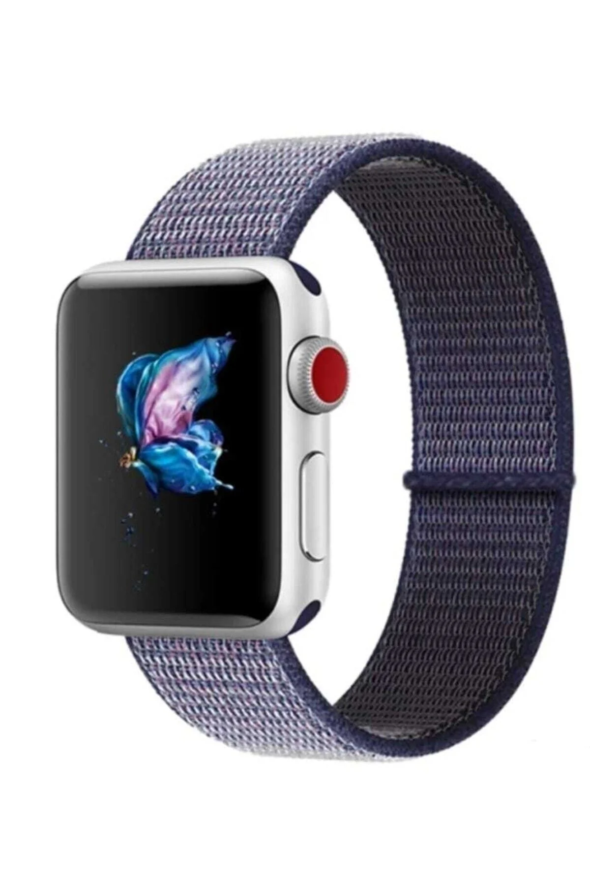 Apple Watch Uyumlu38-40-41 Mm 3 4 5 6 7 8 Se Hasır Dokuma Kordon Spor Cırtlı