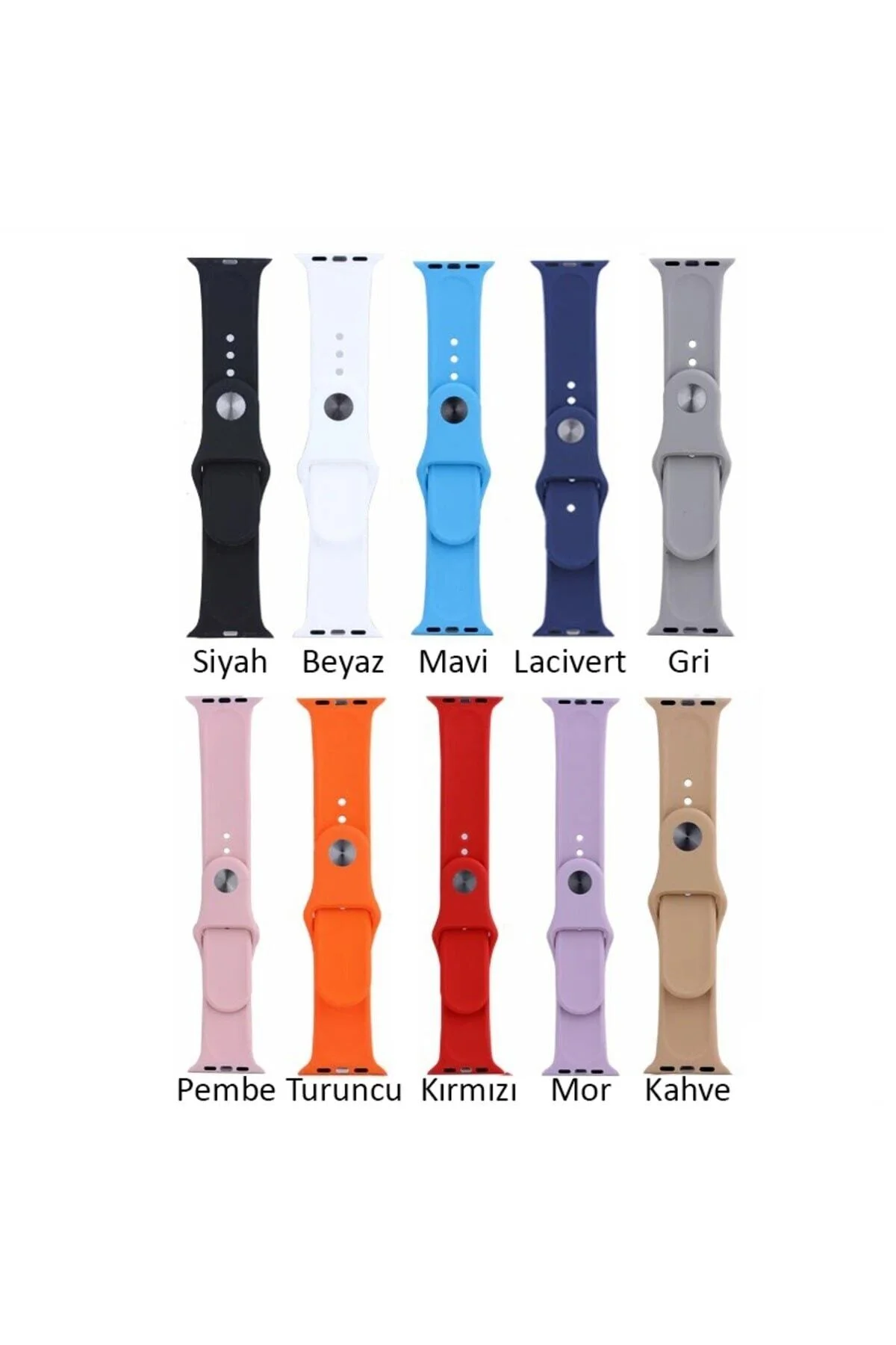 Apple Watch Uyumlu6-7-8 42/44/45mm Silikon Renkli Akıllı Saat Kordonu - Değiştirileir Kordon