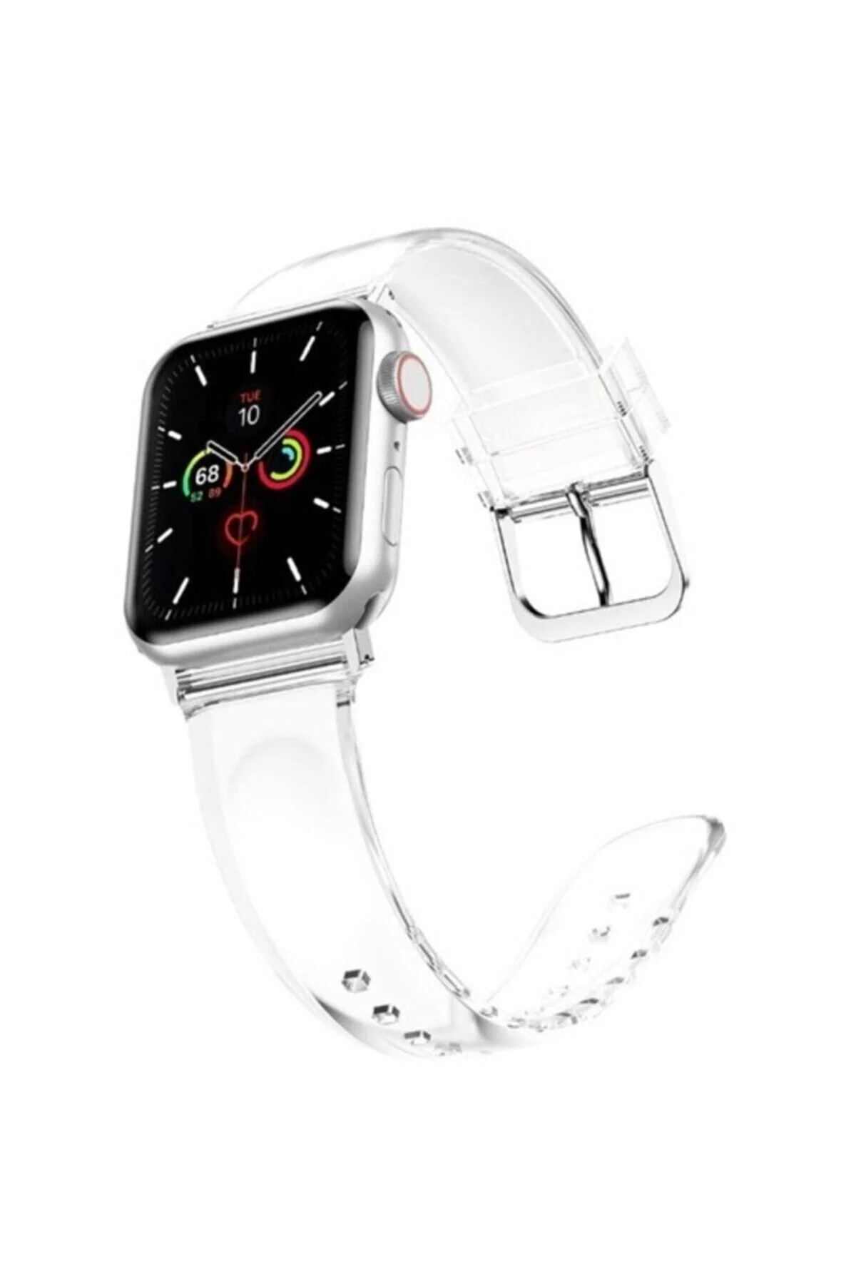 Apple Watch Uyumlu1 2 3 4 5 6 7 Se 38mm Klasik Silikon Kordon Kayış Şeffaf - pazariz Görsel 5