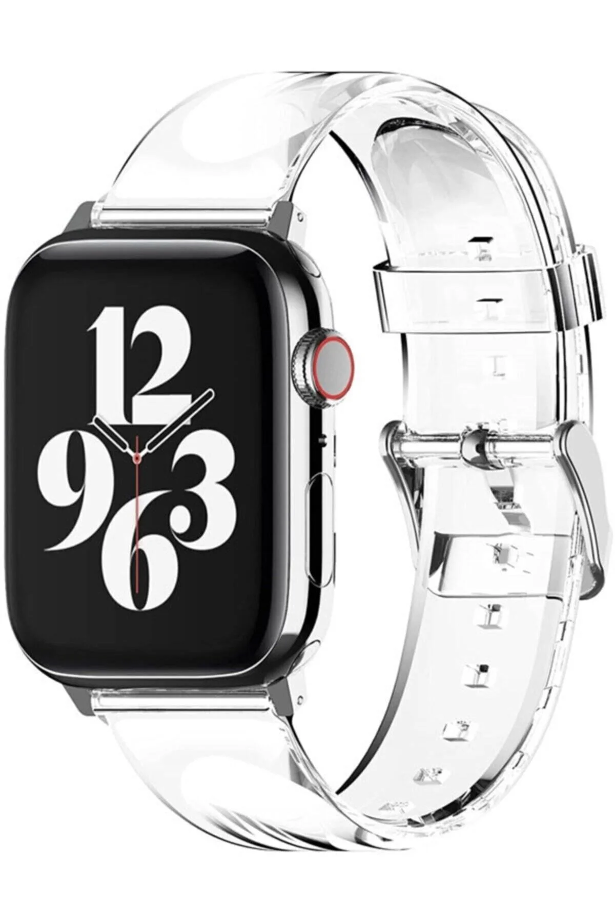 Apple Watch Uyumlu1 2 3 4 5 6 7 Se 38mm Klasik Silikon Kordon Kayış Şeffaf