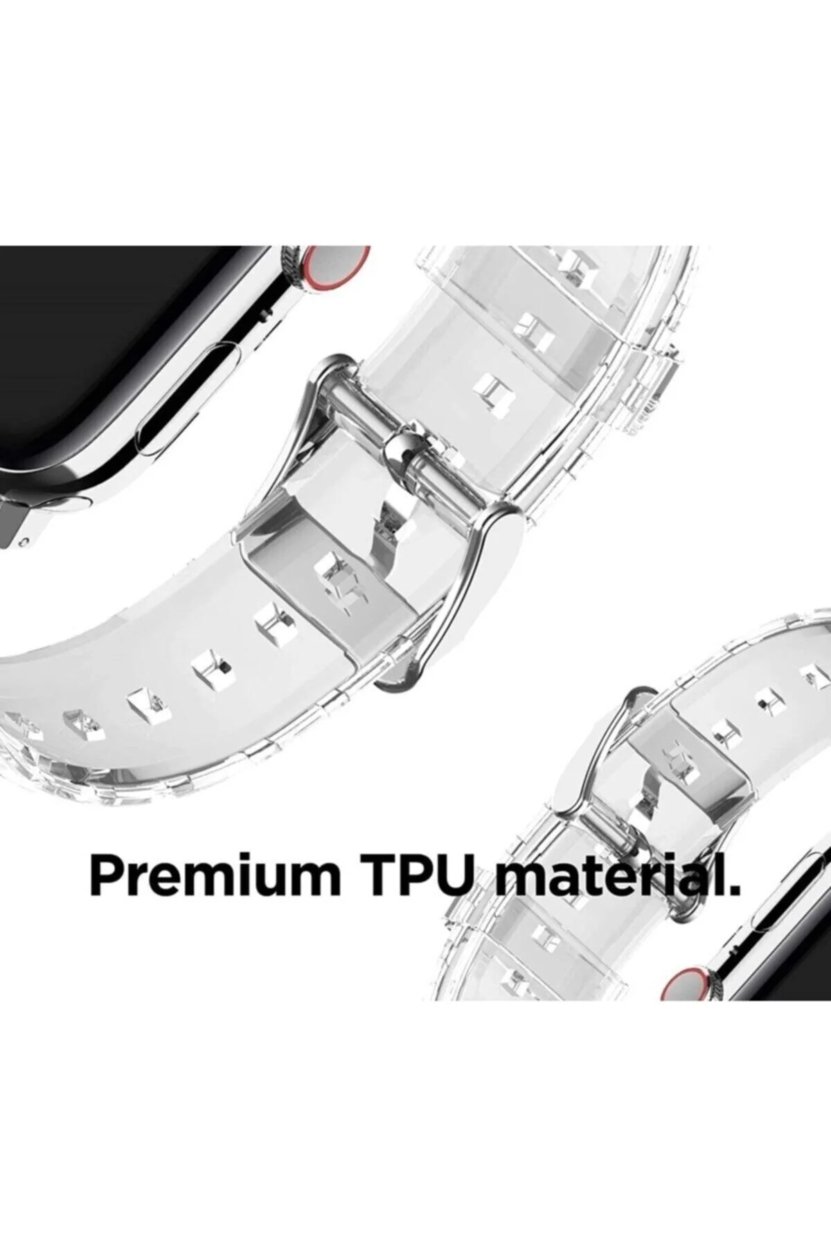 Apple Watch Uyumlu1 2 3 4 5 6 7 Se 38mm Klasik Silikon Kordon Kayış Şeffaf - pazariz Görsel 3