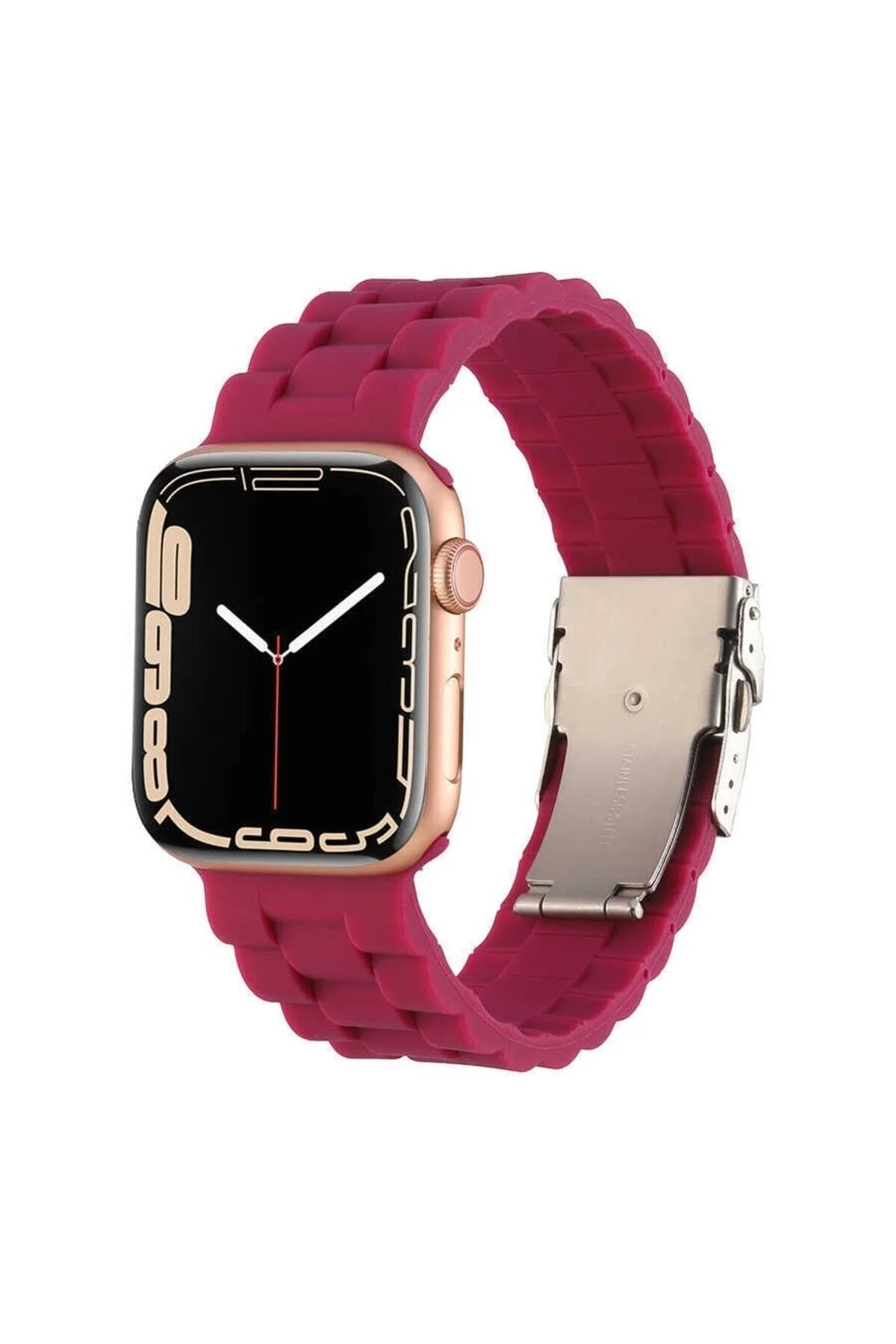 Apple Watch Uyumlu2 3 4 5 6 7 8 Ultra Se 42 44 45 49mm Baklalı Klipsli Silikon Kordon - pazariz Görsel 2