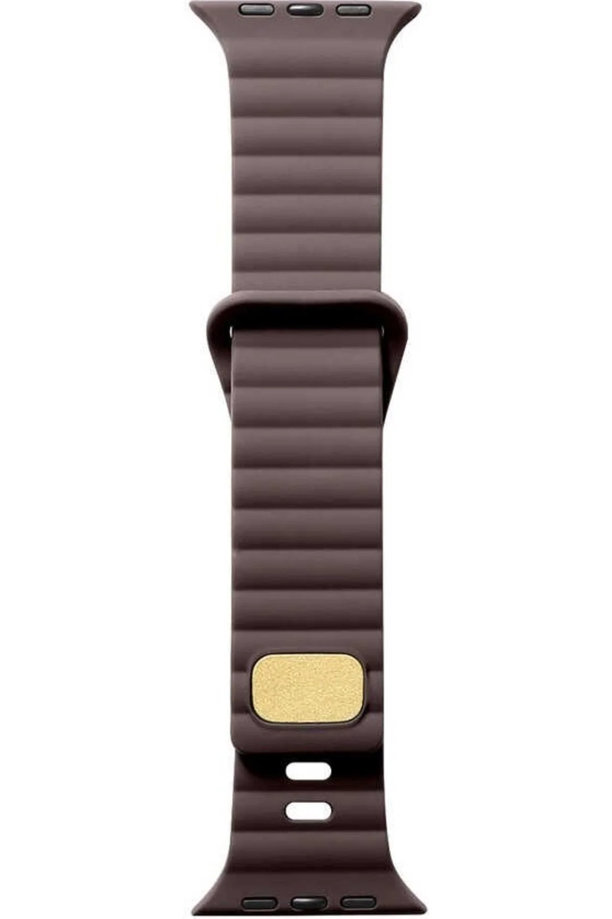 Apple Watch Uyumluseries 8 45mm Kordon Silikon Metal Tokalı Ayarlanair Krd73 Kahverengi
