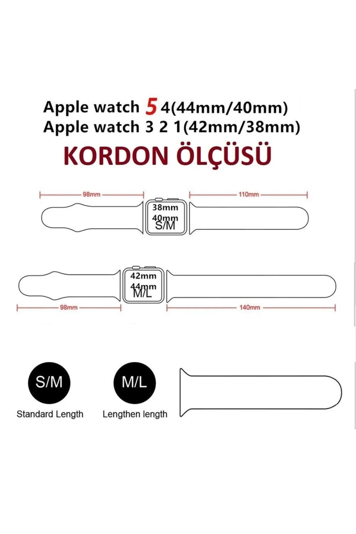Apple Watch Uyumlu3-4-5-6-7-8-se (42mm-44mm-45mm) Yüksek Kalite Kordon - pazariz Görsel 2
