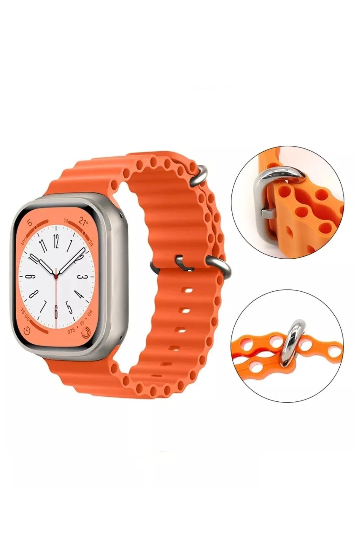 Apple Watch Uyumlu6 7 8 Se 42 44 45 46 Mm Kordon Kayış Silikon - pazariz Görsel 3