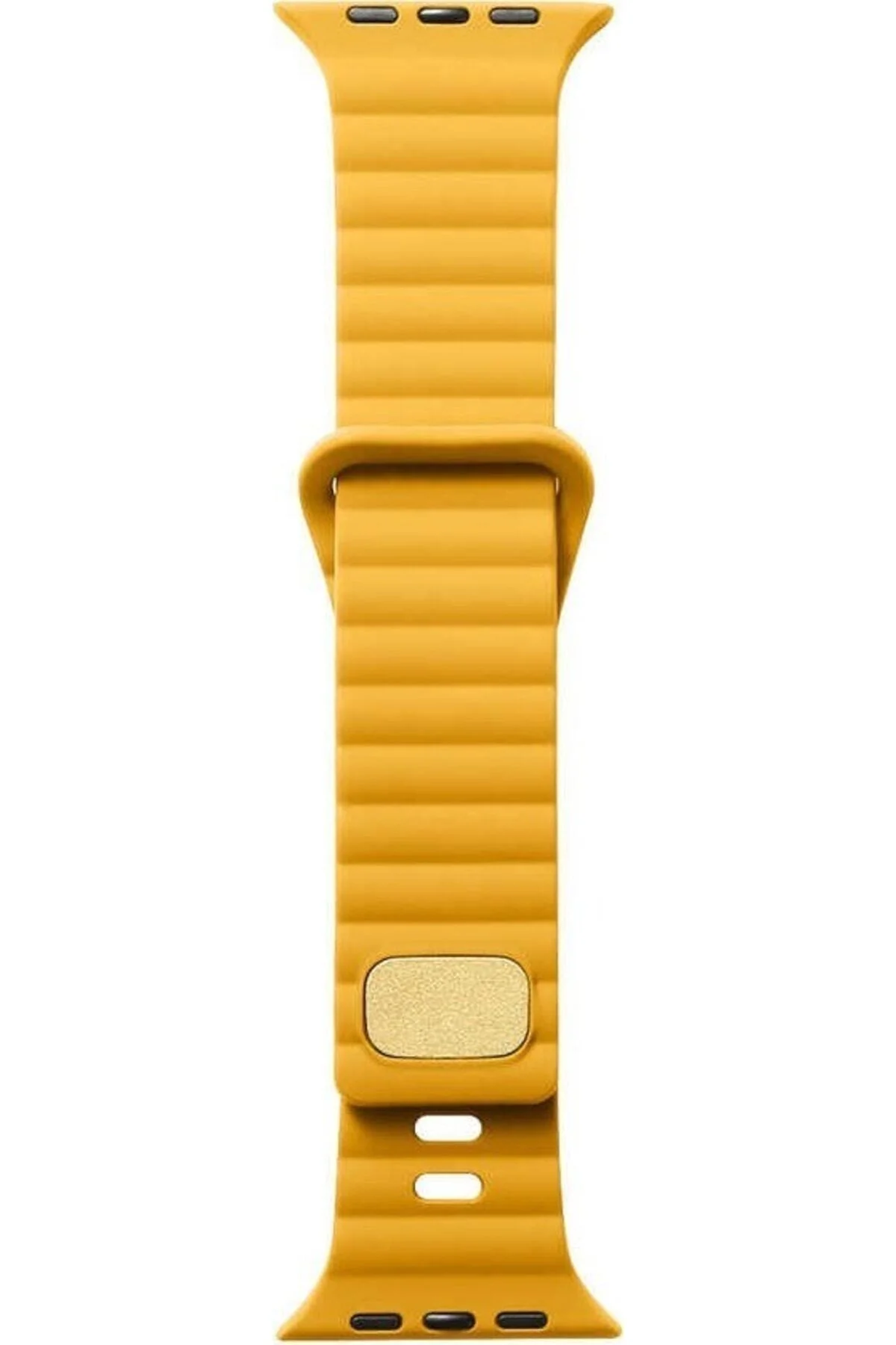 Apple Watch Uyumluseries 8 41mm Kordon Silikon Metal Tokalı Ayarlanair Krd73 Sarı