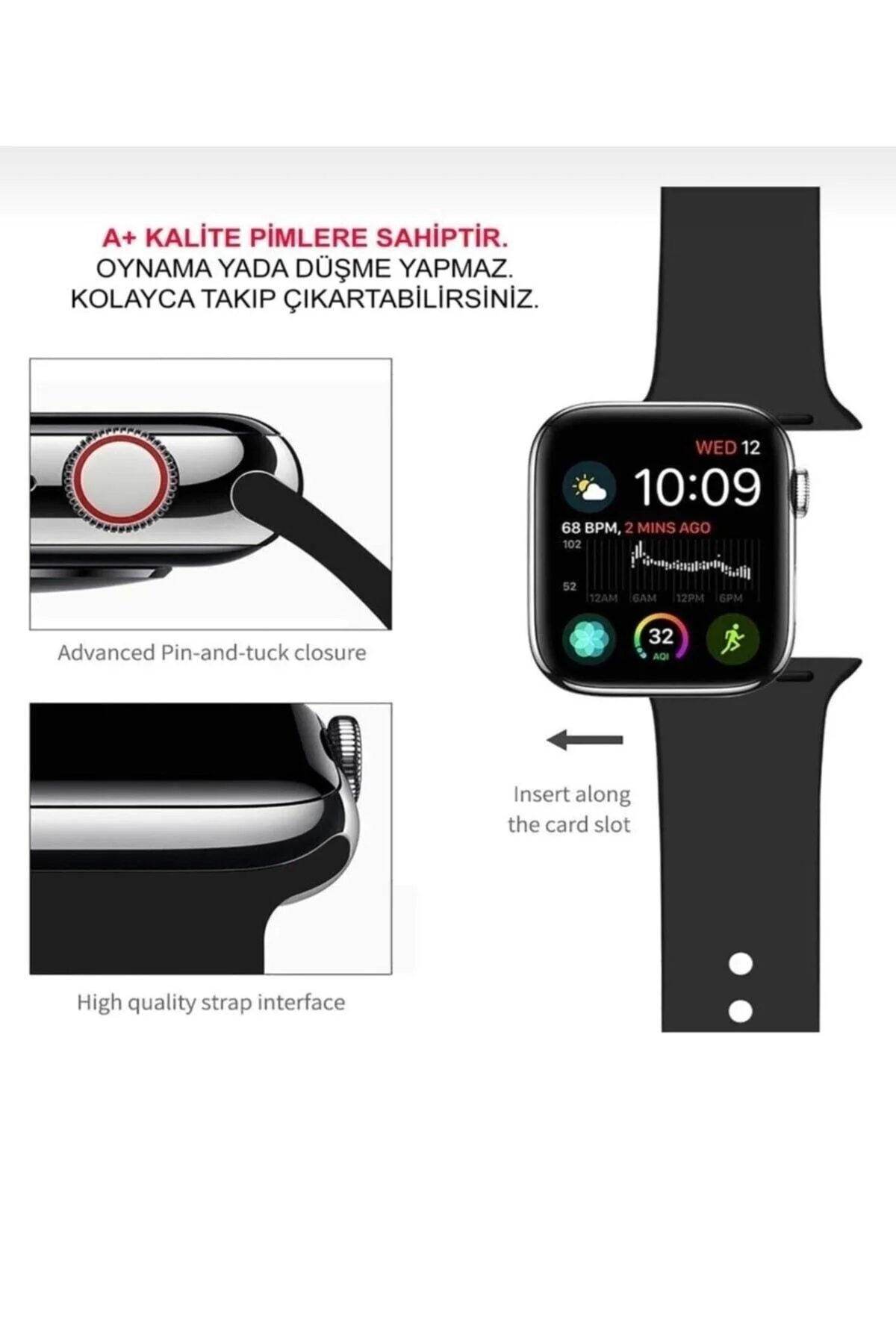 Apple Watch Uyumlu3 4 5 6 7 8 Ultra Se 42/44/45/49 Mm Kordon Kayış Kaliteli Silikon - pazariz Görsel 3