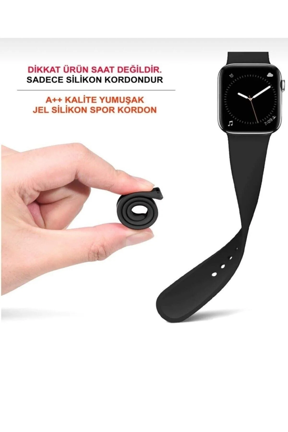 Apple Watch Uyumlu3 4 5 6 7 8 Ultra Se 42/44/45/49 Mm Kordon Kayış Kaliteli Silikon - pazariz Görsel 4