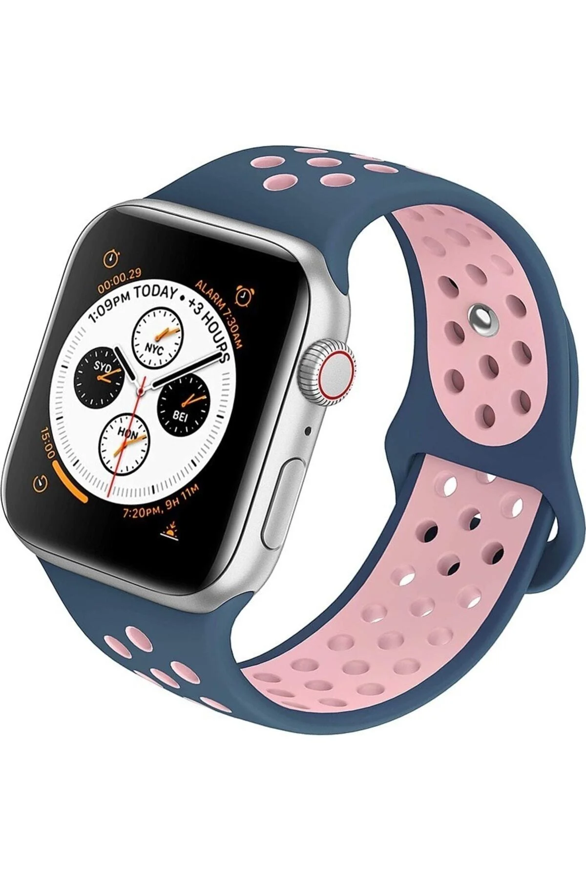 Apple Watch Uyumluseries 8 41mm Kordon, Silicone Sport Band Prusya Mavisi - pazariz Görsel 2