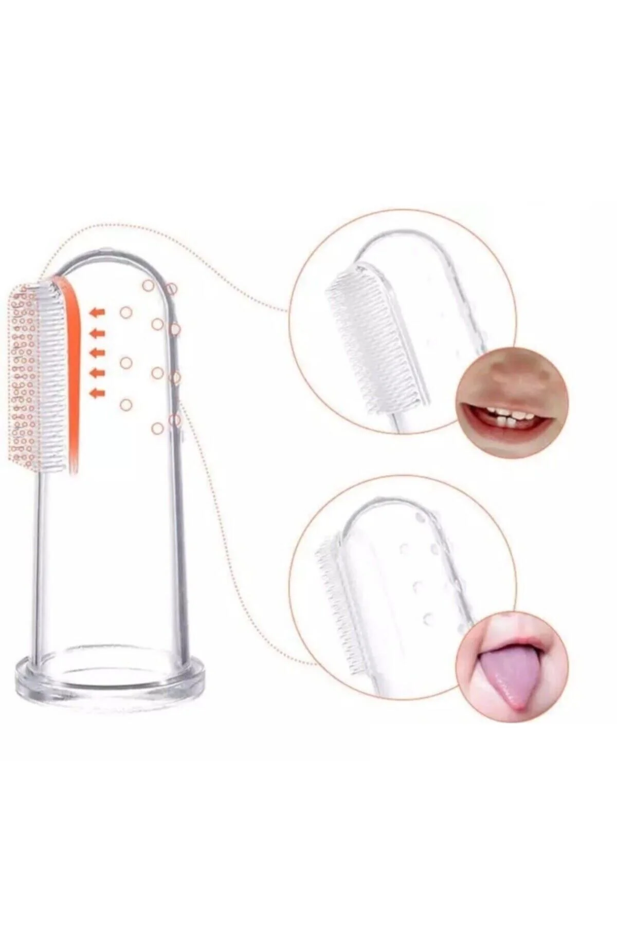 Silikon Bebek Parmak Diş Fırçası - Finger Brush 0-3 Yaş - 2'li Paket - pazariz Görsel 3