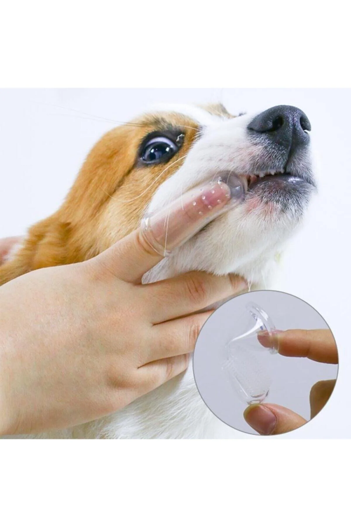 Kedi Köpek Parmak Diş Fırçası 2'li Slikon