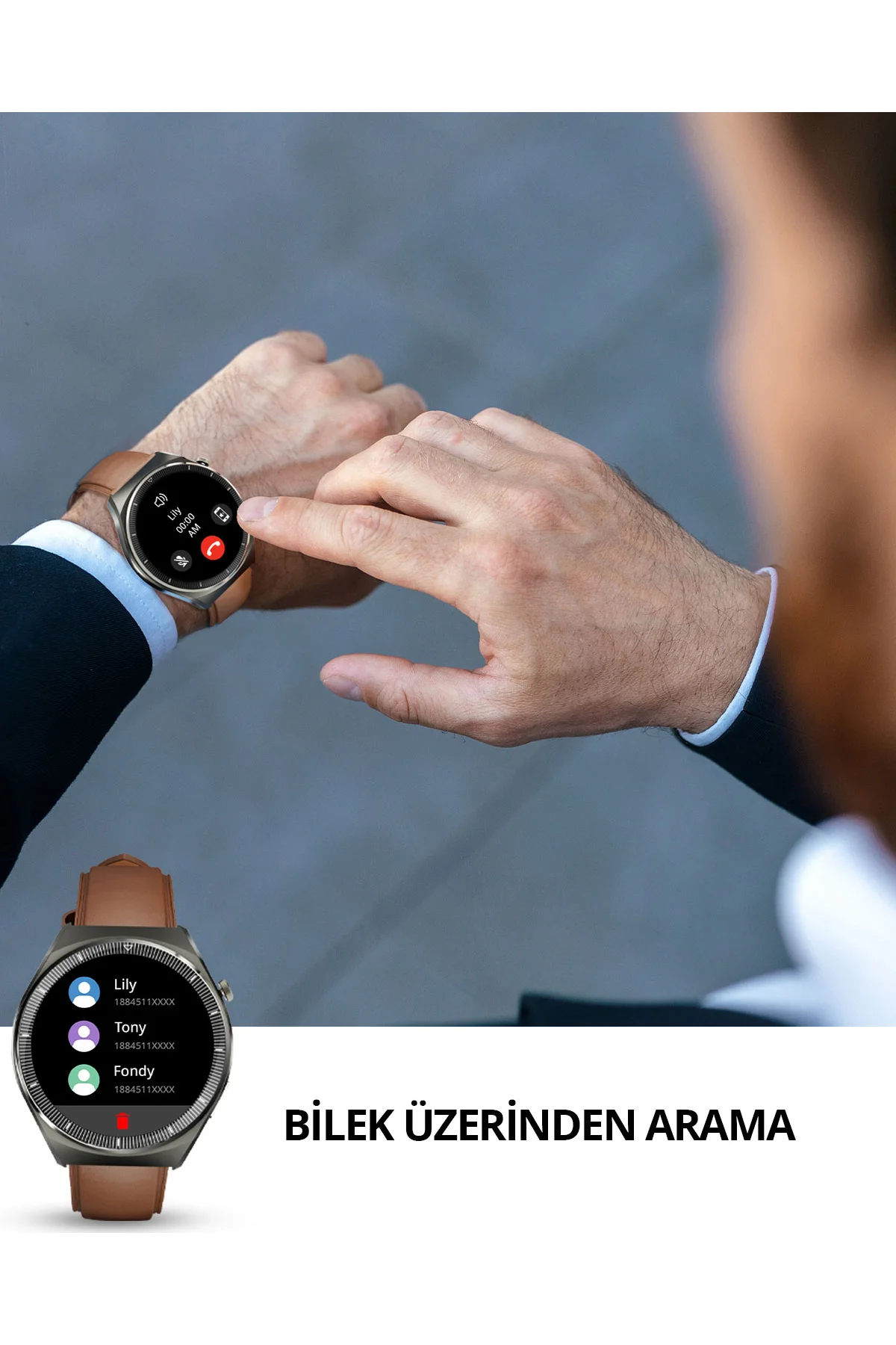 Aukey SW-2U-GY Akıllı Saat (Distribütör Garantili) Taba - Aukey Görsel 6