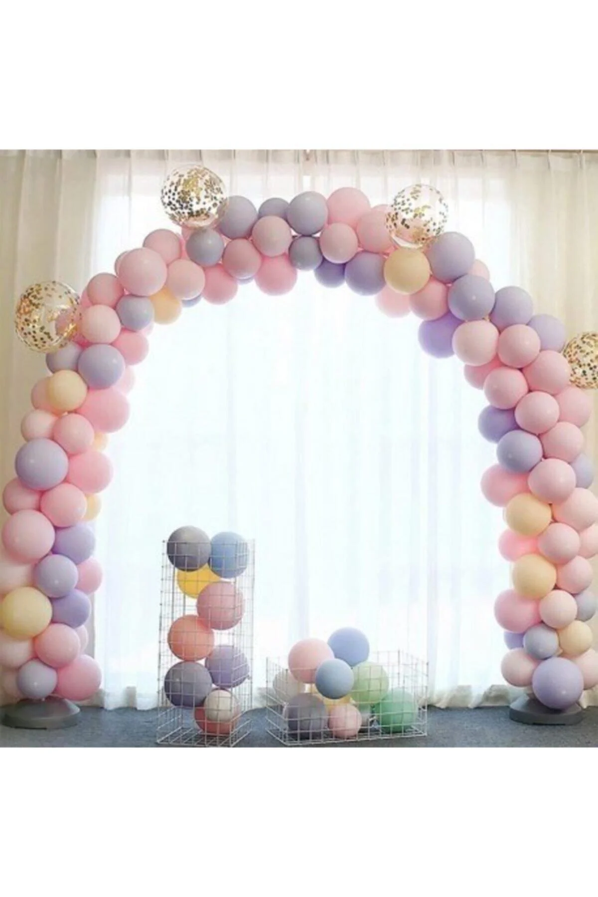 Makaron Zincir Balon Seti Hazır Zincir Balon Aparat + Balon + 100 Makaron Balon - Firsat Ayi Görsel 3
