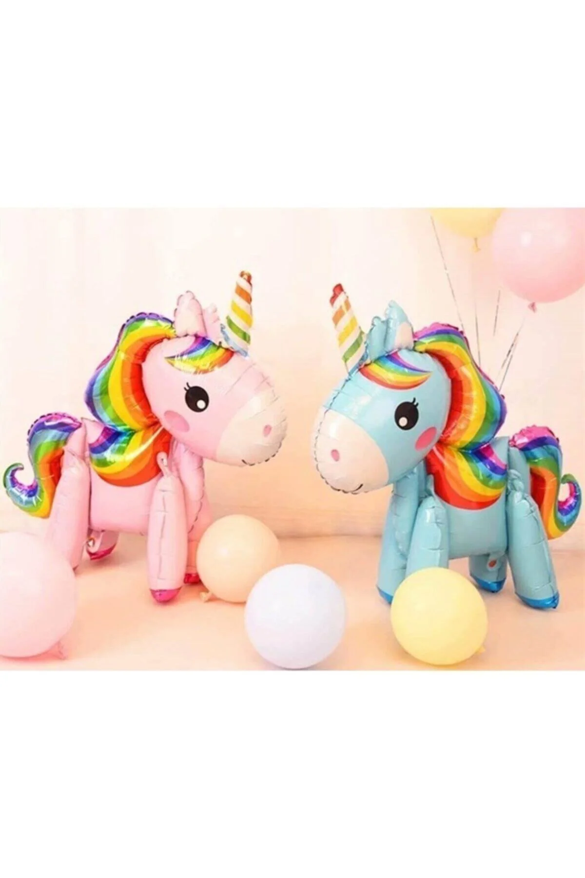 Mavi Renkli Üç Boyutlu Ünicorn Balon - Firsat Ayi Görsel 2