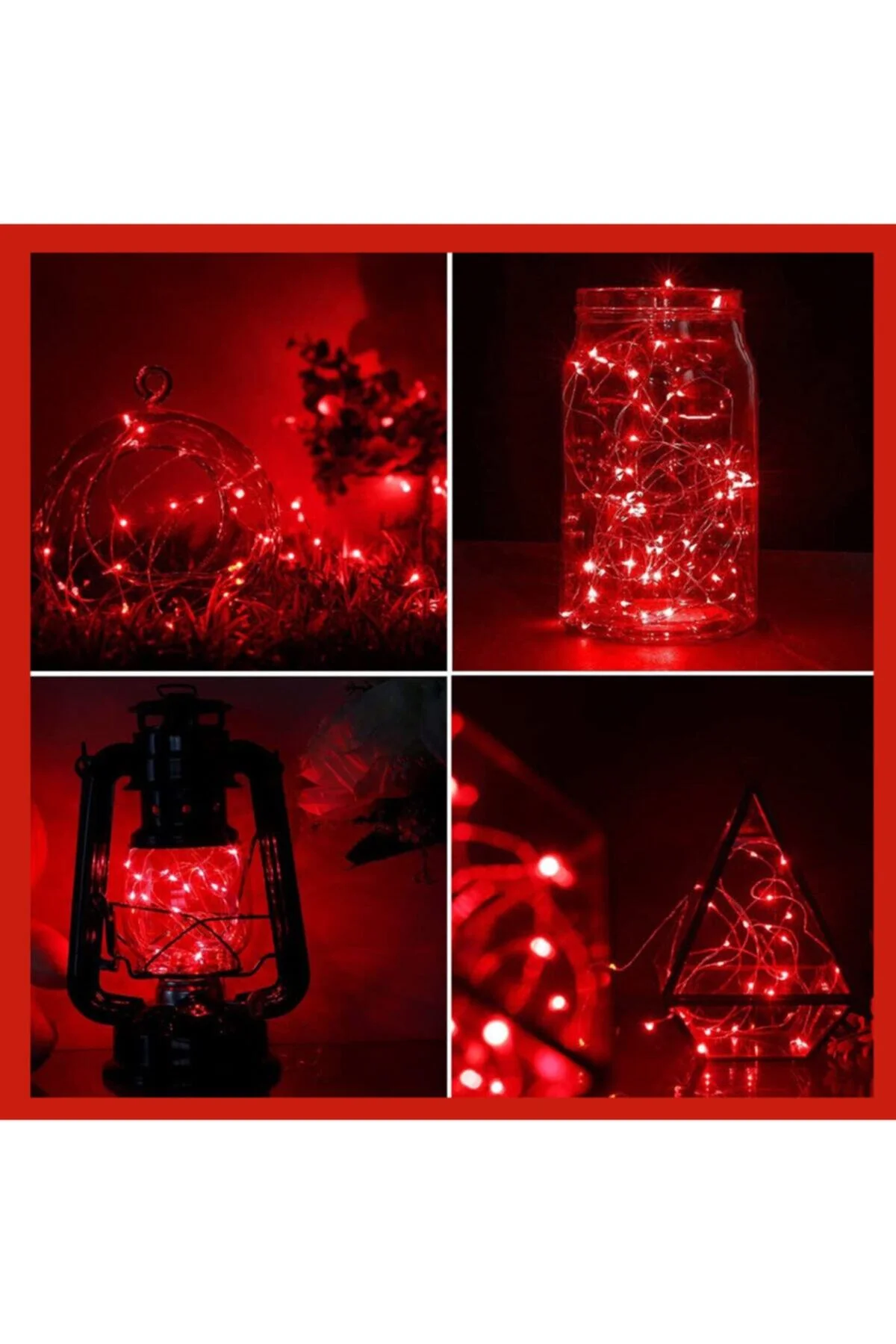 10 Metre Kırmızı Peri Led Pilli - alayımbari Görsel 3