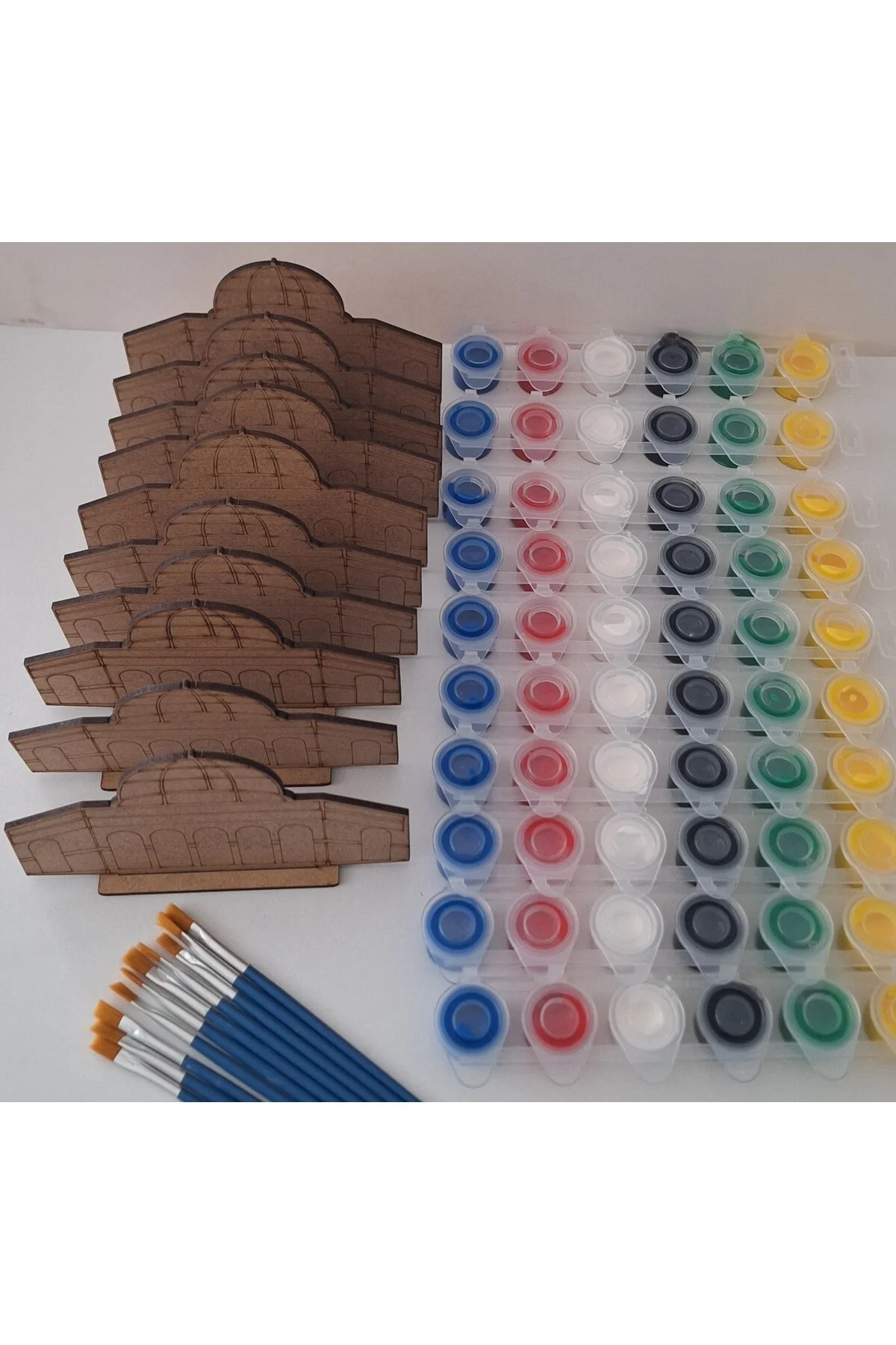 10 Mescidi Aksa Cami Maket 10 Boya 10 Fırça Ahşap Boyama Dini Aktivite Okul Kurs Etkinlik Hobi Seti - Ebrulisler Görsel 7