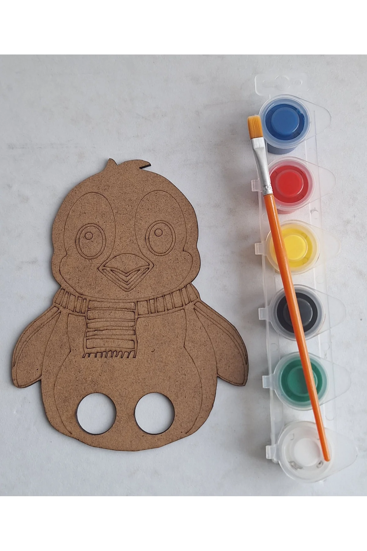Penguen Parmak Kukla Ahşap Boyama Aktivite Etkinlik Sanat Hobi Seti
