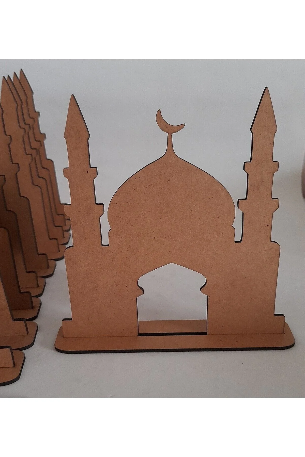 10 Cami Maket Ahşap Boyama Dini Aktivite Okul Kurs Etkinlik 5 Boya 10 Fırça Hobi Seti - Ebrulisler Görsel 3