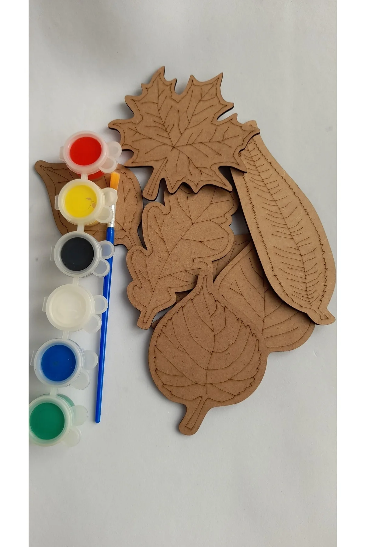 Yaprak Ahşap Boyama Aktivite Sanat Hobi Seti - Ebrulisler Görsel 4