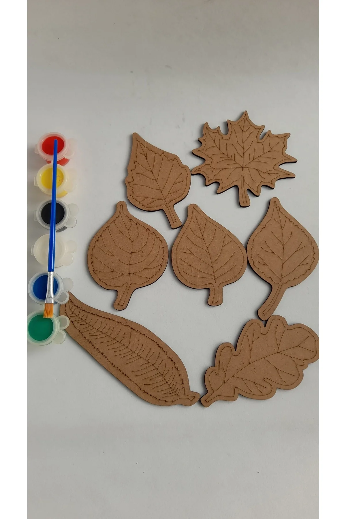 Yaprak Ahşap Boyama Aktivite Sanat Hobi Seti - Ebrulisler Görsel 7