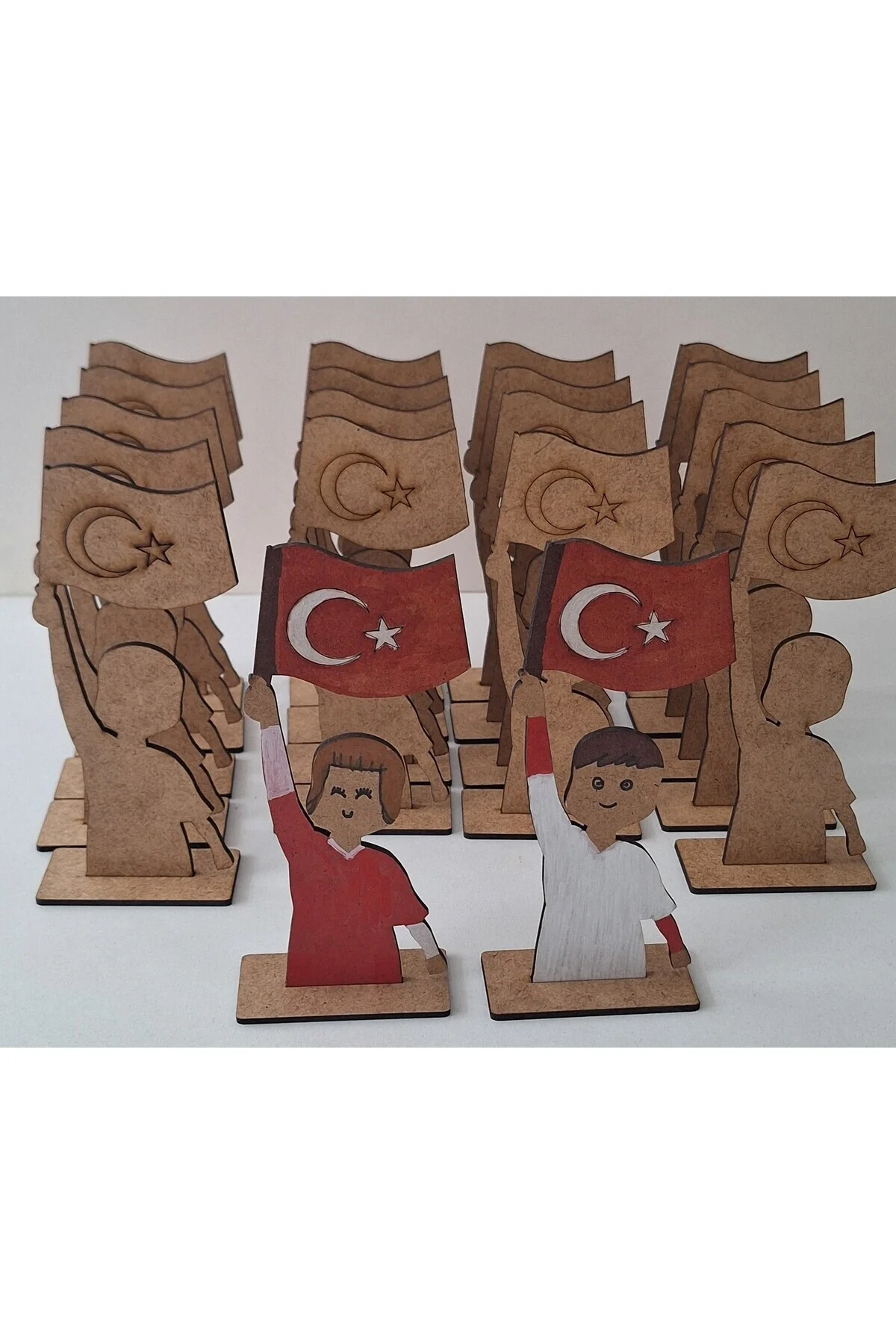 20 Adet Türk Bayraklı Çocuk Ahşap Boyama Etkinlik 19 mayıs Aile Katılım - Ebrulisler Görsel 6