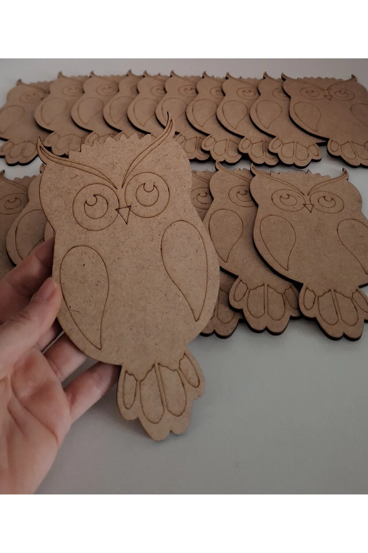 20 Adet Baykuş Ahşap Boyama Aktivite Okul Kreş Anaokulu Etkinlik Sanat Seti - Ebrulisler Görsel 2