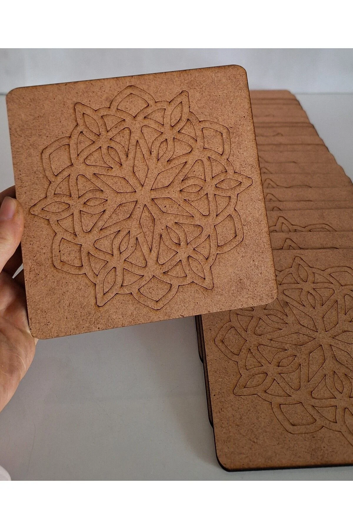 20 Adet Mandala Desen Ahşap Boyama Aktivite Okul Kreş Anaokulu Etkinlik Sanat Seti - Ebrulisler Görsel 2