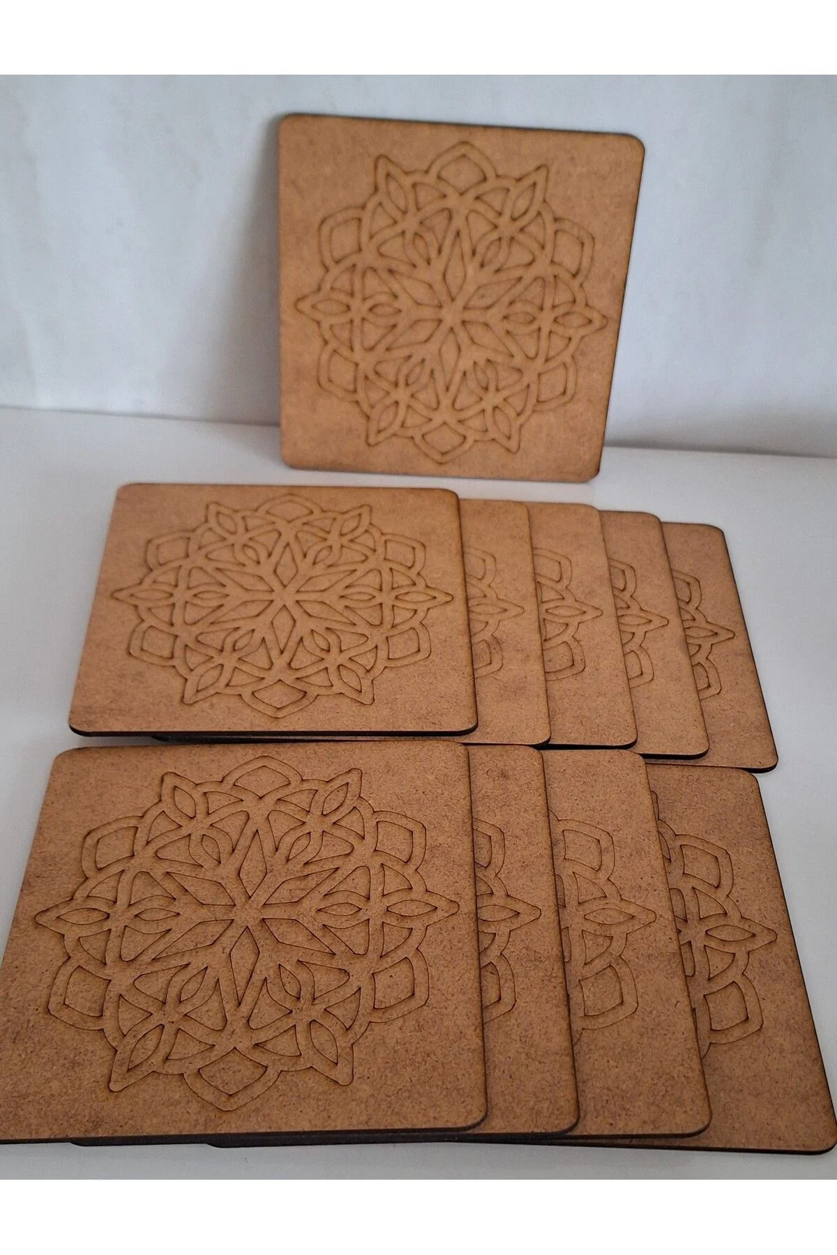 10 Adet Mandala Desen Ahşap Boyama Aktivite Yaz Okul Kreş Anaokulu Etkinlik Sanat Seti - Ebrulisler Görsel 2