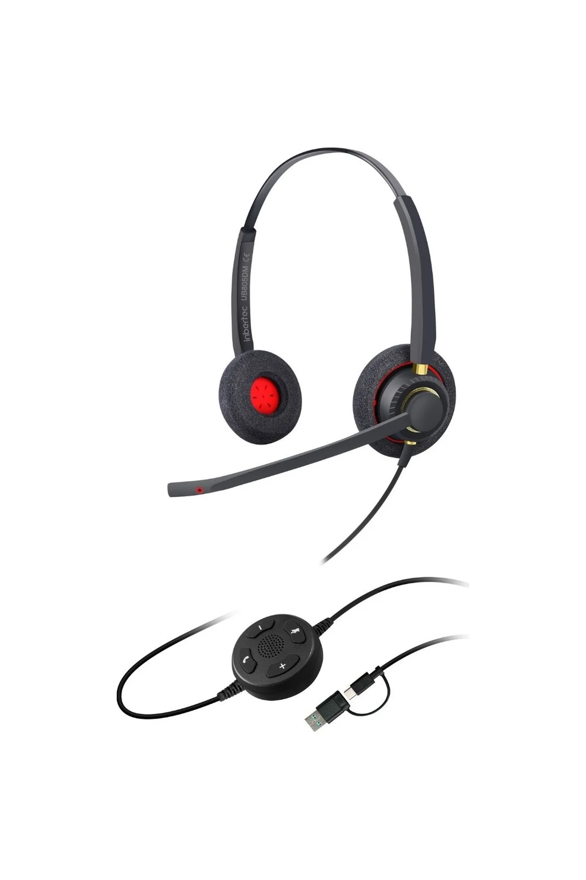 Inbertec UB805DM Professional Duo Çağrı Merkezi Kulaklığı Siyah - İnbertec Görsel 2