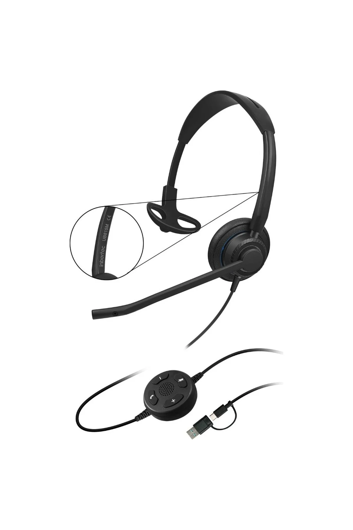Inbertec Ub815m Mono Çağrı Merkezi Kulaklığı Siyah - İnbertec Görsel 2