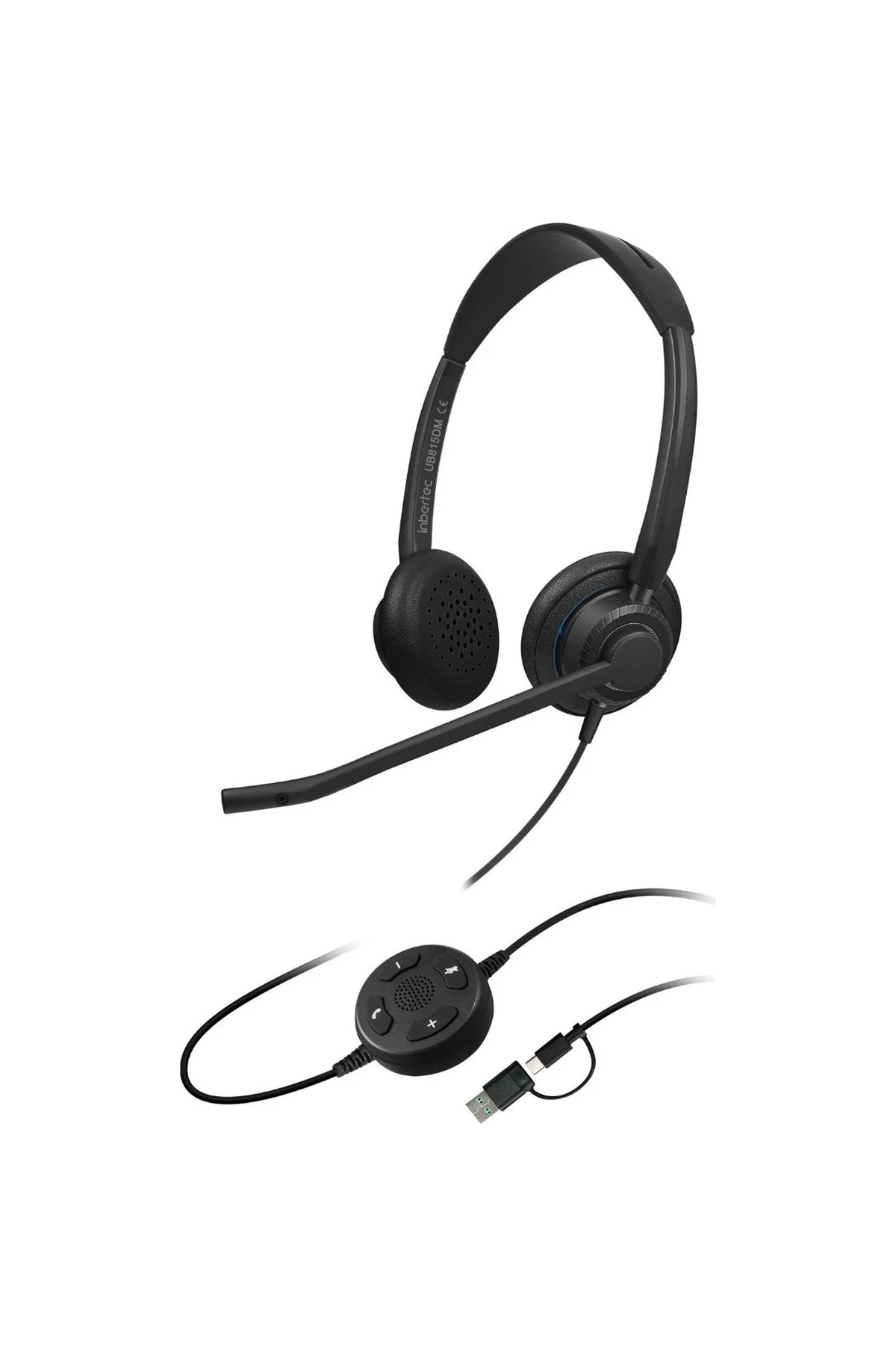 Inbertec UB815DM Premium Duo Çağrı Merkezi Kulaklığı Siyah - İnbertec Görsel 2