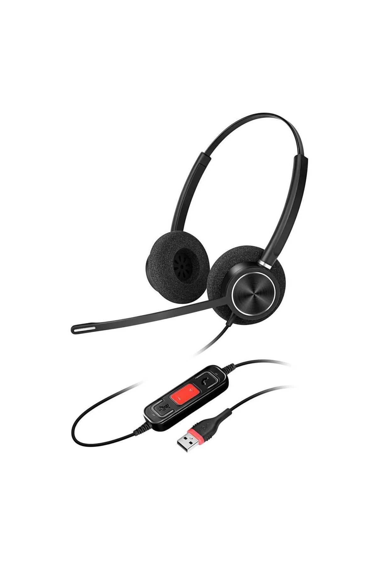 Inbertec C10DM Duo Mikrofonlu Çağrı Merkezi Kulaklığı Siyah