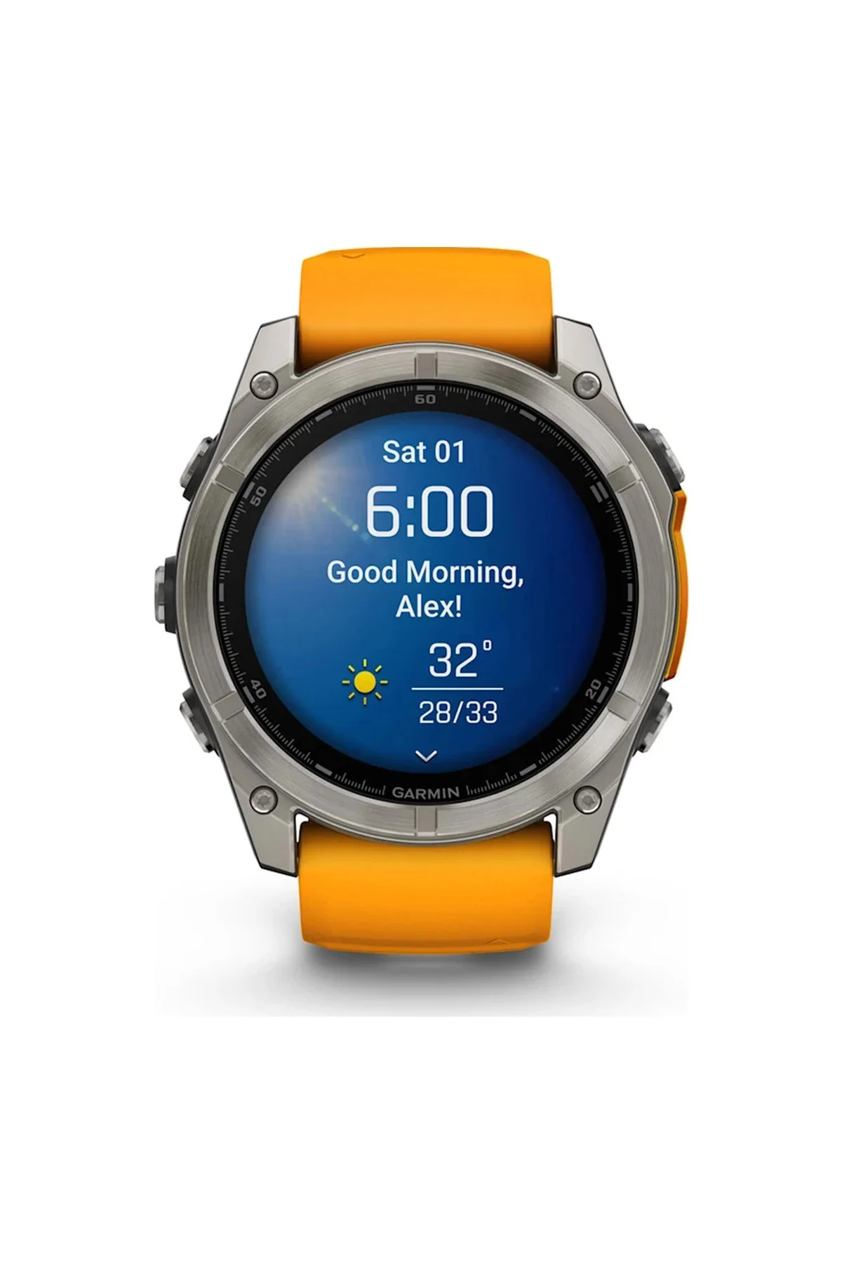 Garmin Fenix 8 51 MM Amoled Akıllı Saat (Distribütör Garantili) Turuncu - Grafit - Garmin Görsel 2
