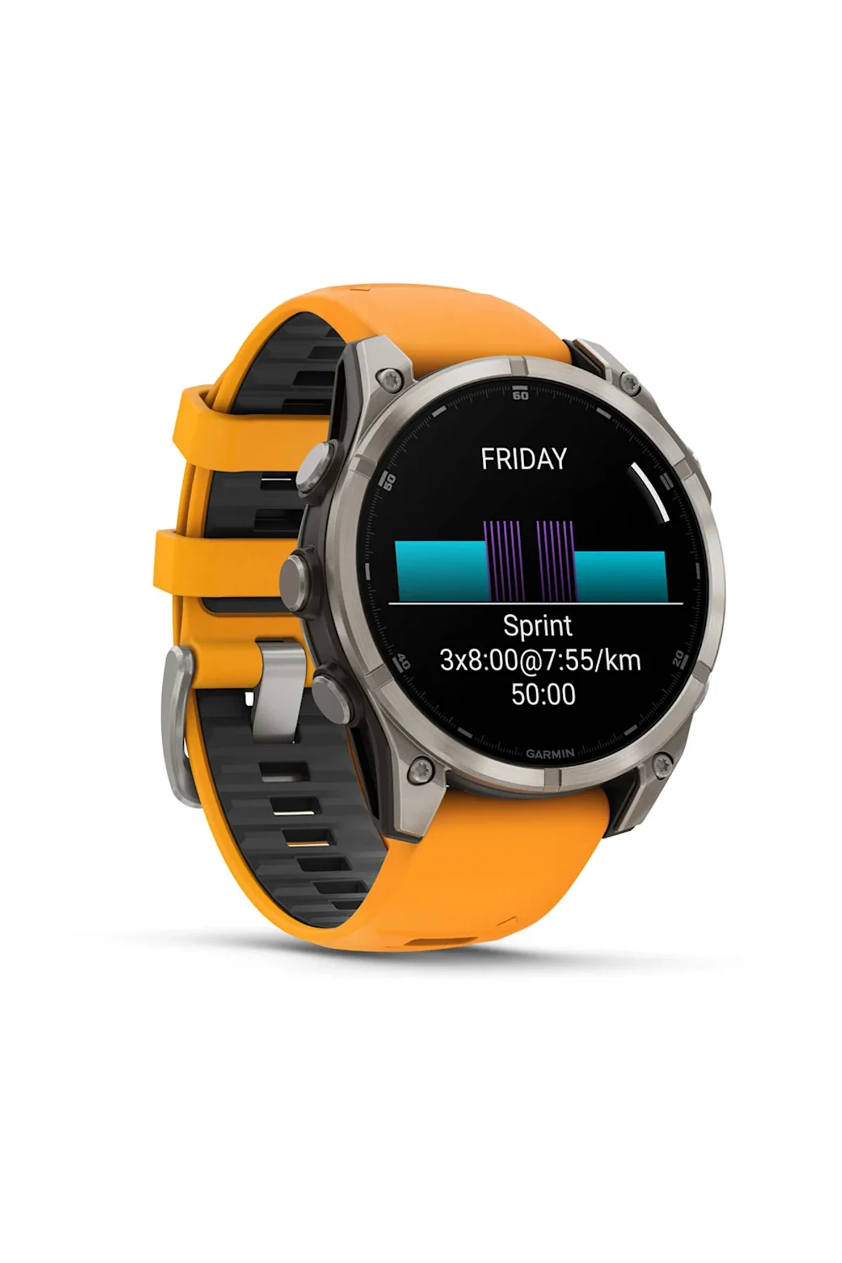 Garmin Fenix 8 – 47mm AMOLED Sapphire Titanyum Turuncu/Grafit Silikon Kayışlı - Garmin Görsel 2