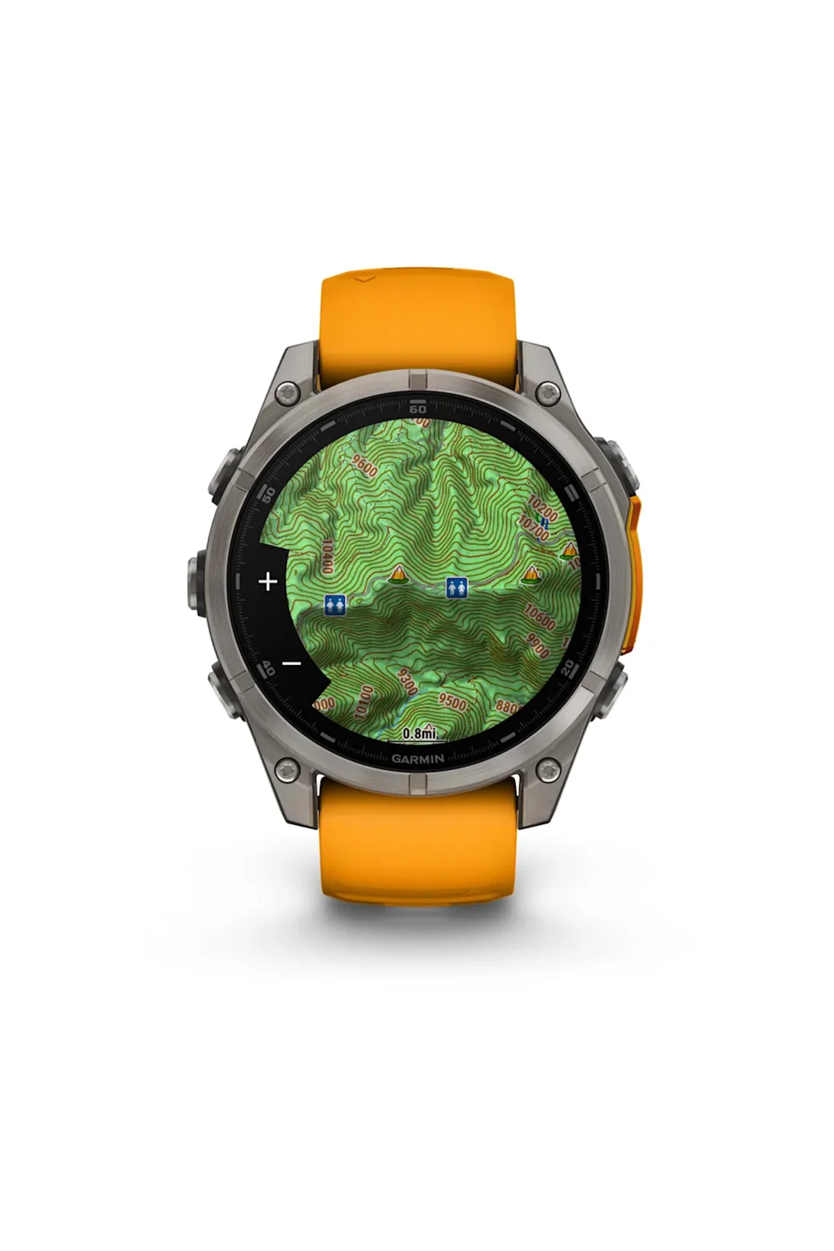 Garmin Fenix 8 – 47mm AMOLED Sapphire Titanyum Turuncu/Grafit Silikon Kayışlı - Garmin Görsel 4